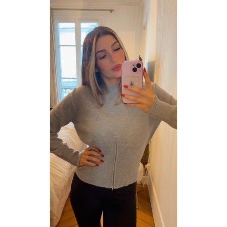 Pull Zip gris
