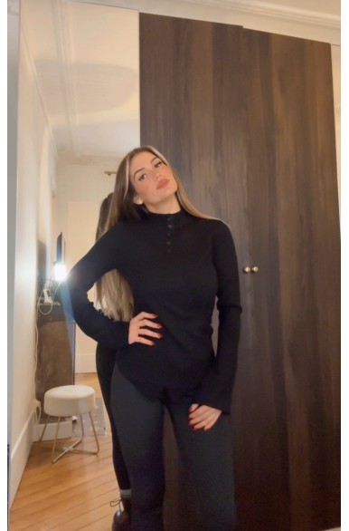 Pull asymétrique manche longue