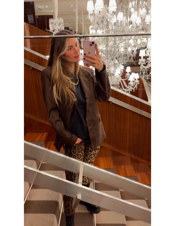 Veste façon daim choco