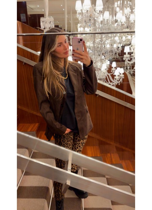 Veste façon daim choco