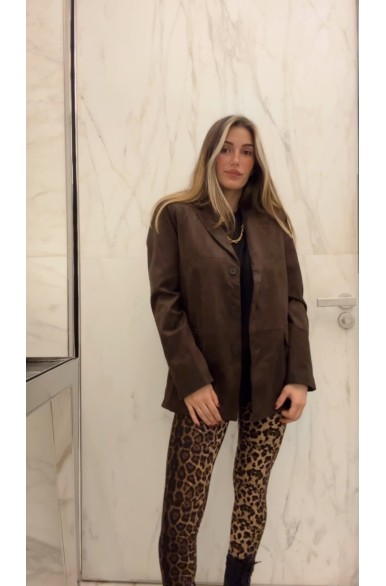 Veste façon daim choco