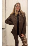 Veste façon daim choco