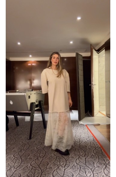 Robe longue dentelle