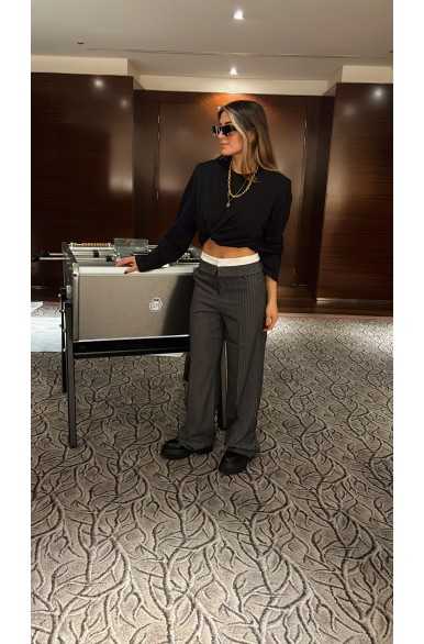 T-shirt oversize epaulette noir