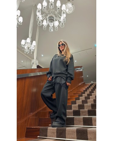 Ensemble jogging dentelle oversize