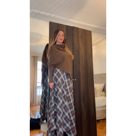 JUPE LONGUE A CARREAUX EVASE