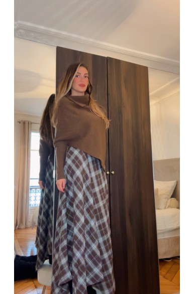 JUPE LONGUE A CARREAUX EVASE