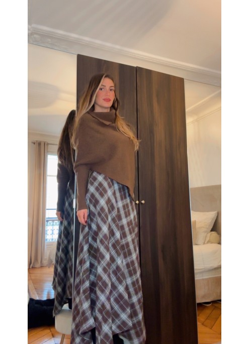 JUPE LONGUE A CARREAUX EVASE