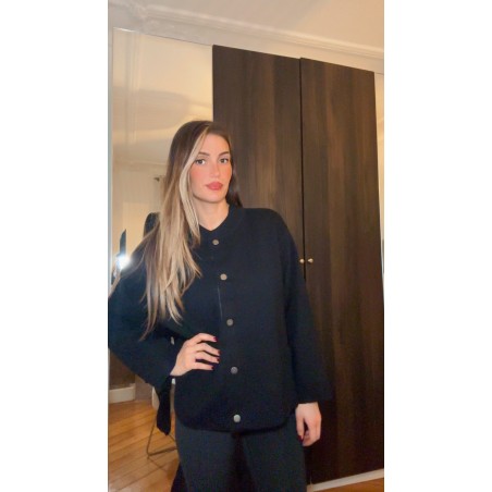 Gilet Maille large a bouton