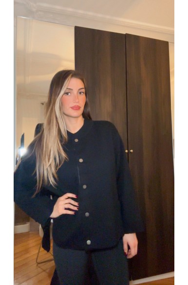 Gilet Maille large a bouton