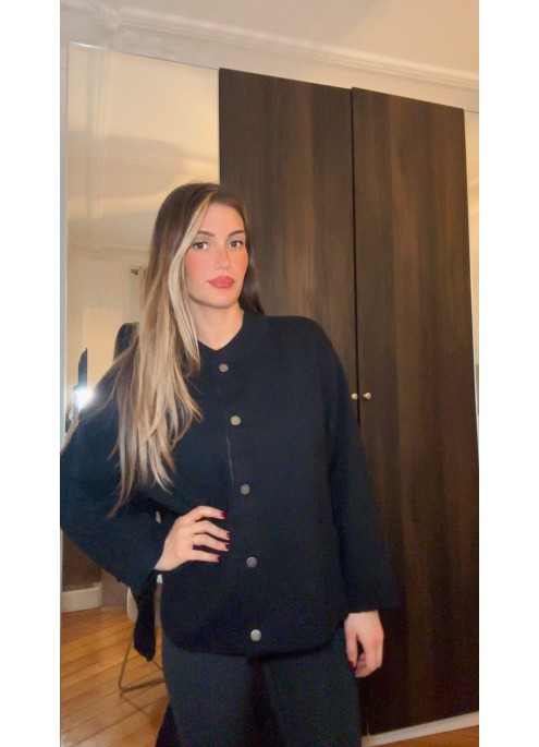 Gilet Maille large a bouton