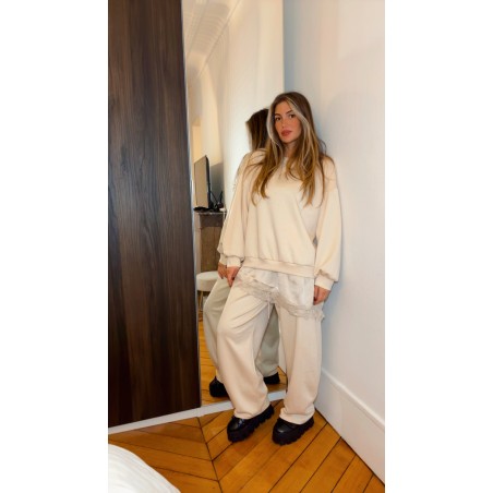 Ensemble jogging dentelle oversize